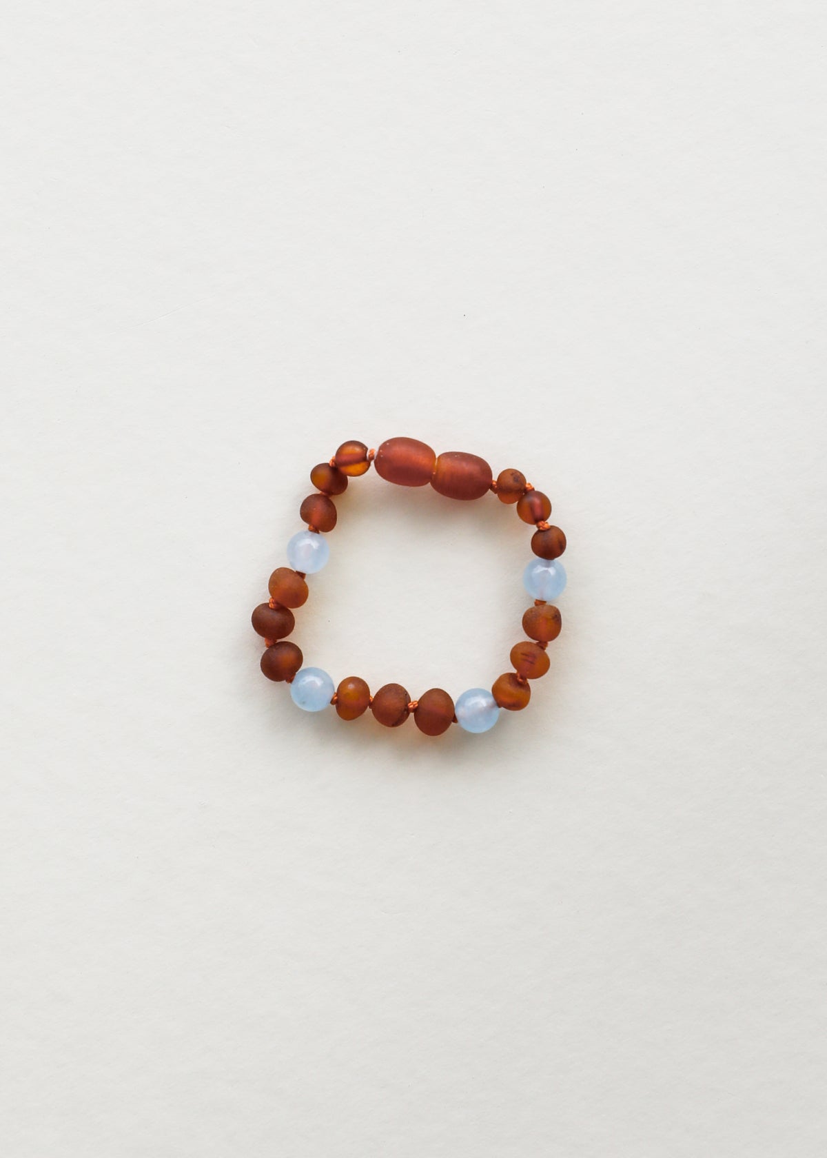 Raw Cognac Baltic Amber + Aquamarine Halo || Anklet or Bracelet