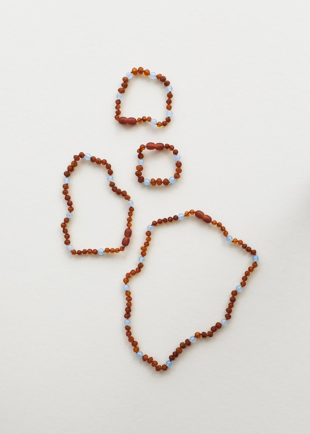 Raw Cognac Baltic Amber + Aquamarine Halo || Anklet or Bracelet