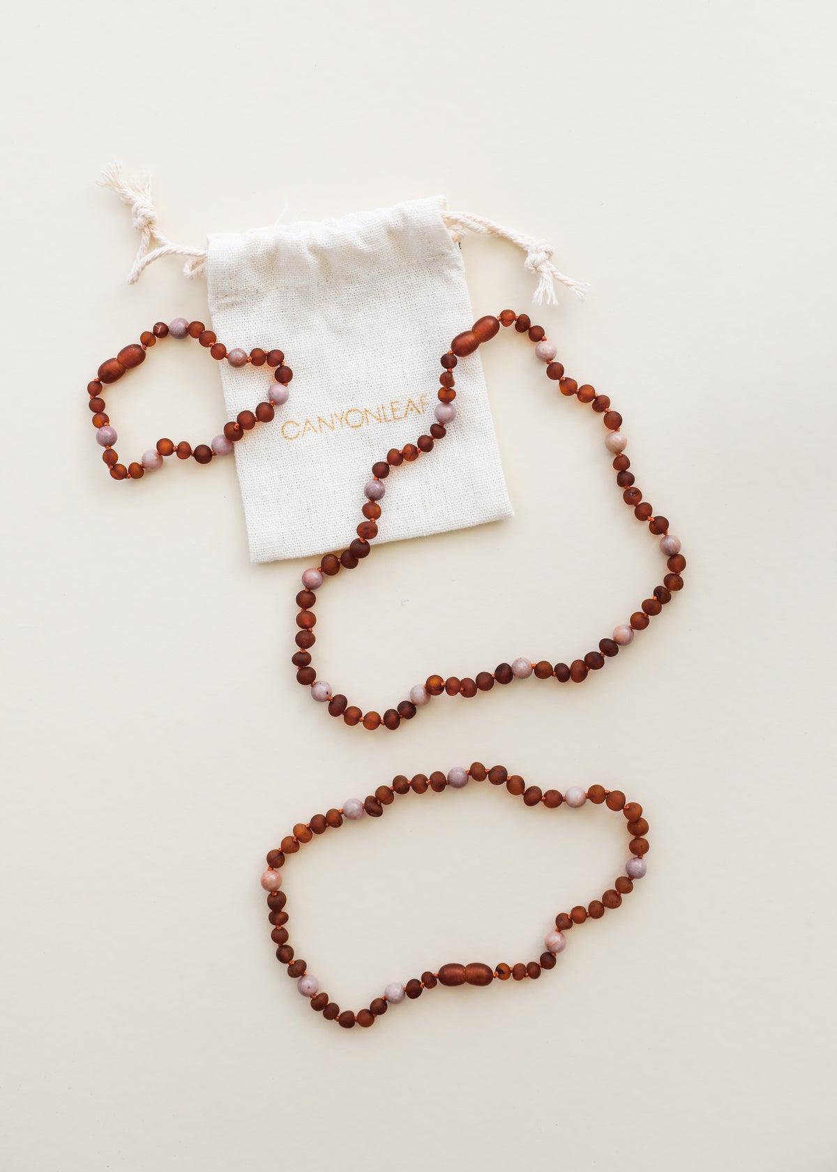 Raw Cognac Baltic Amber + Pink Rhodonite Halo || Necklace