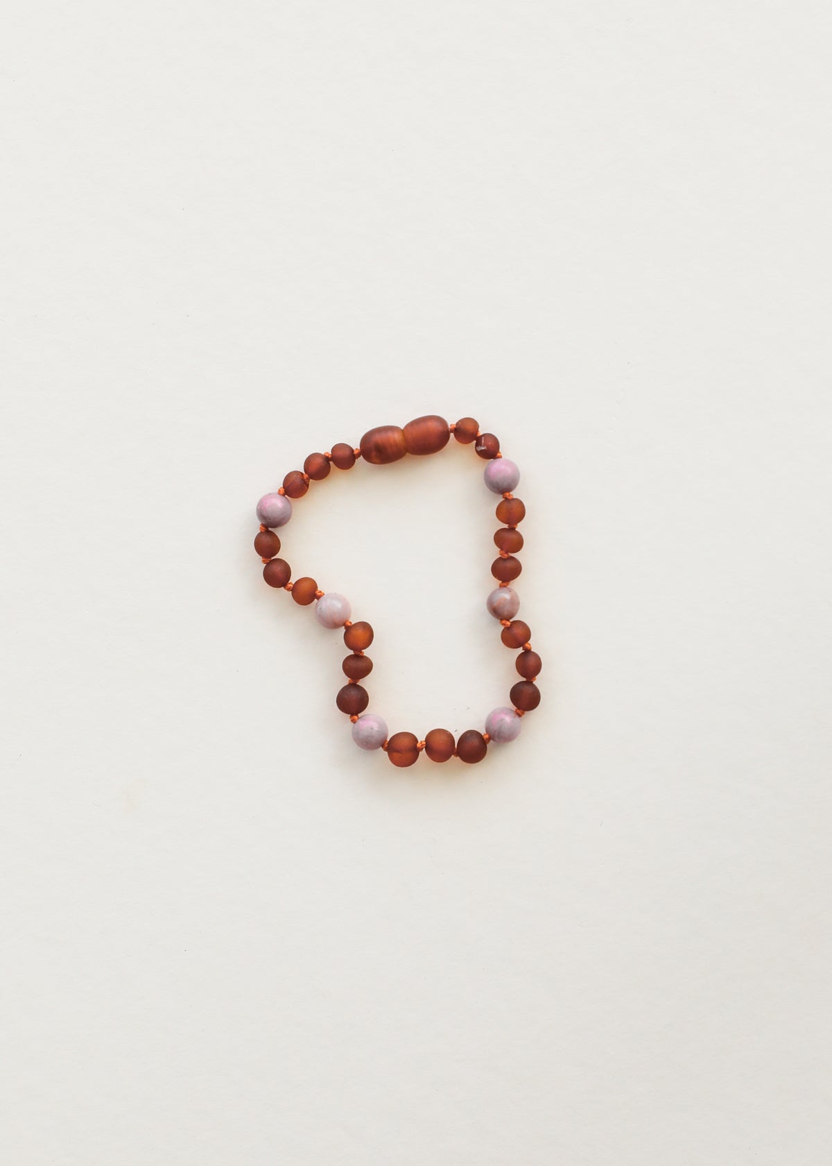 Roh-Cognac Baltischer Bernstein + Perlen-Heiligenschein || Fußkettchen oder Armband