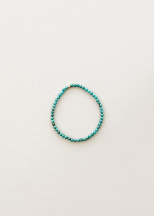 Tiny Turquoise Beads + 14K Gold Filled || Stretch Anklet or Bracelet