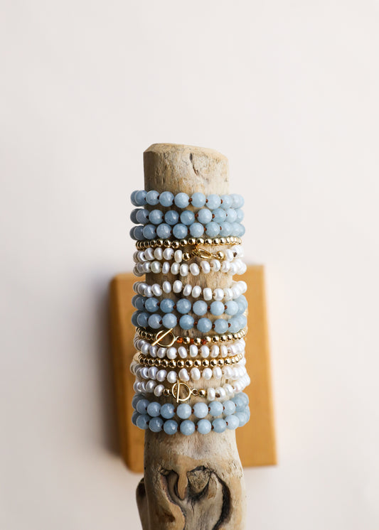 Pure Gemstone + Aquamarine|| Anklet or Bracelet
