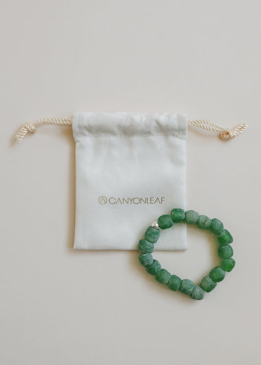Vintage Aqua Green Sea Glass || Adult Bracelet