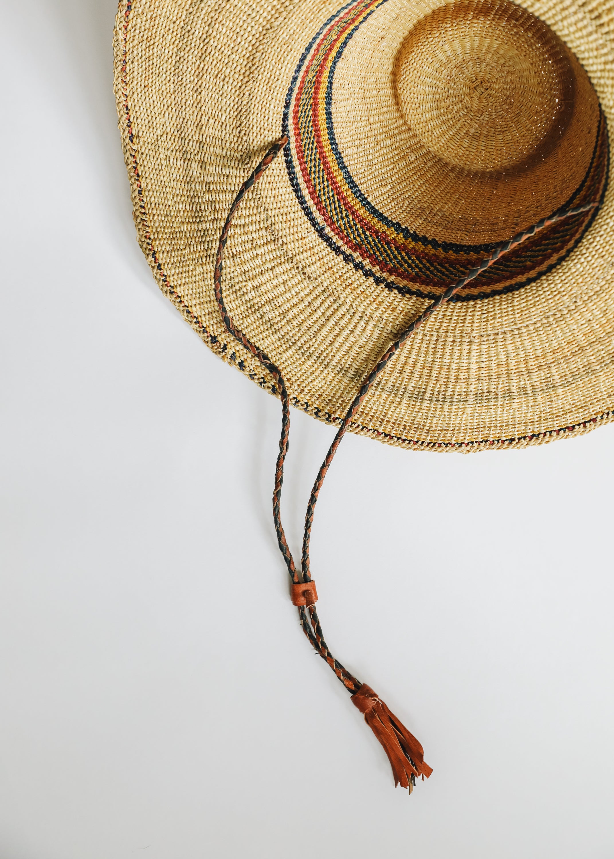 Bonpoint stripe-detailed raffia sun hat - Neutrals