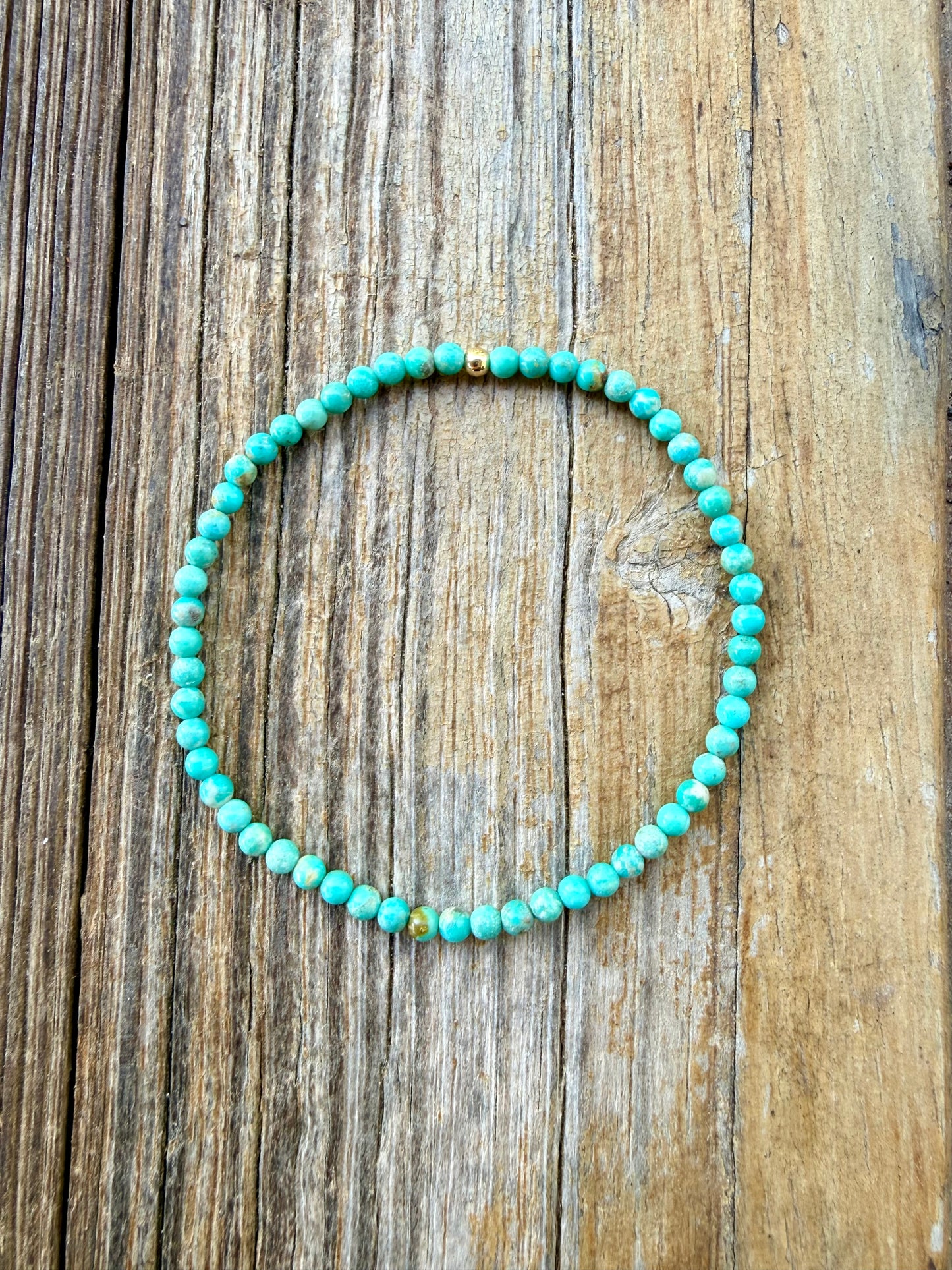 Tiny Turquoise Beads + 14K Gold Filled || Stretch Anklet or Bracelet