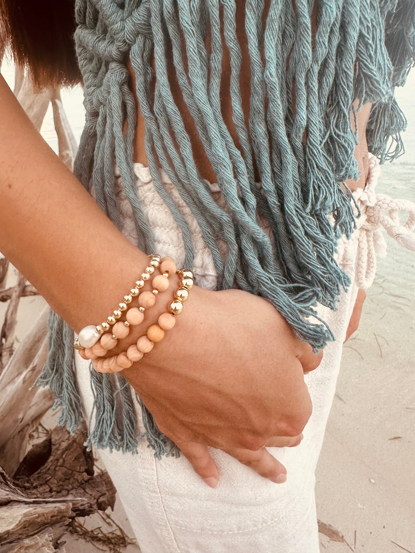 Perla Natural + Oro || Tobillera o pulsera 