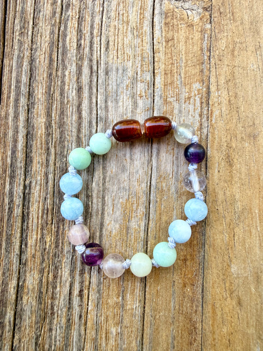 Amethyst + Amazonite + Aquamarine || Gemstone Bracelet