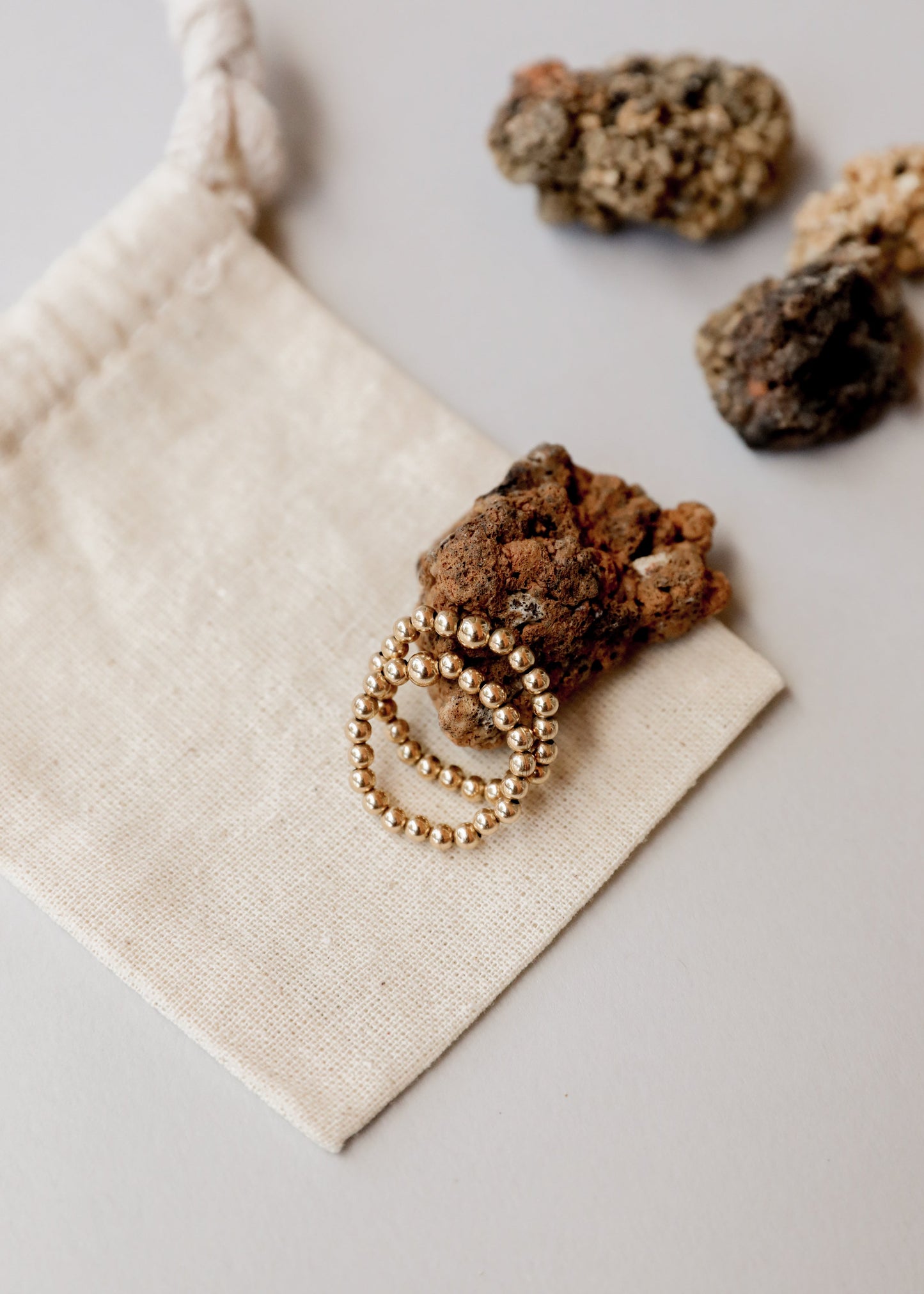 Gold Beaded Ring || Stack