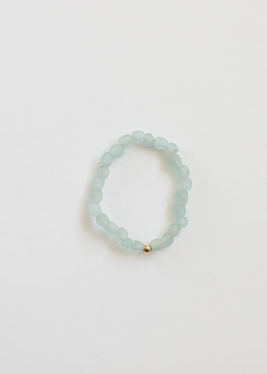 Vintage Light Blue Sea Glass || Adult Bracelet