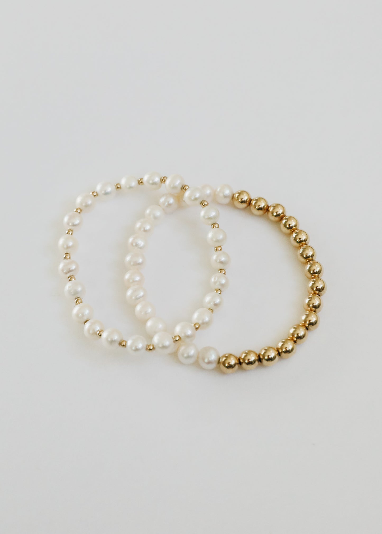 Pearl : Gold Sun + Moon || Adult Bracelets