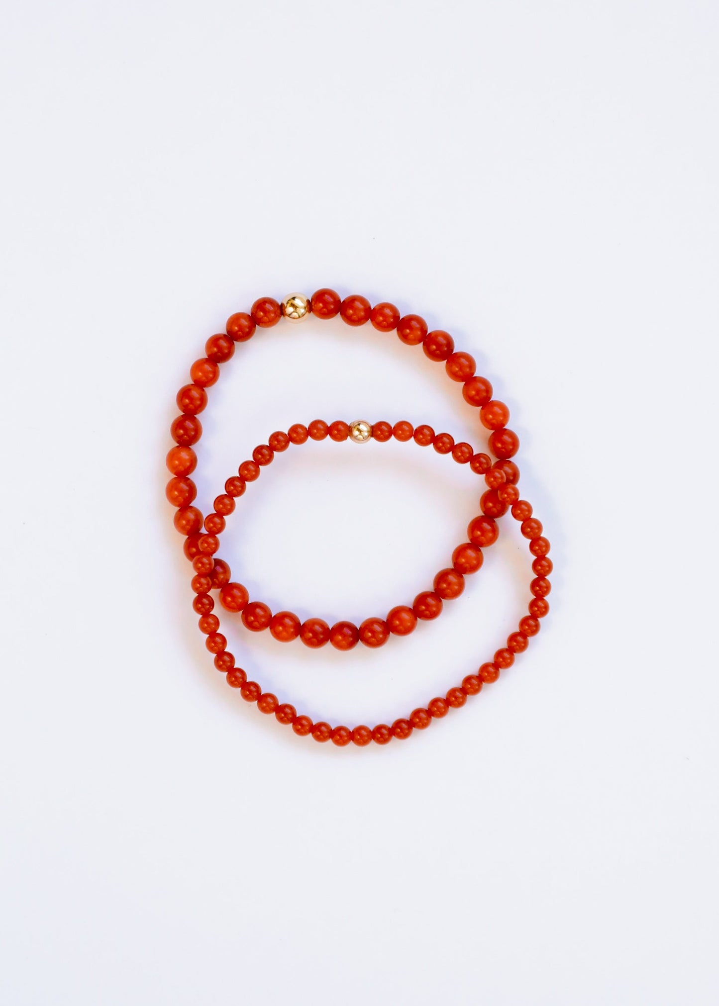 Vintage Collection of Red Coral + Gold || Adult Bracelet ||