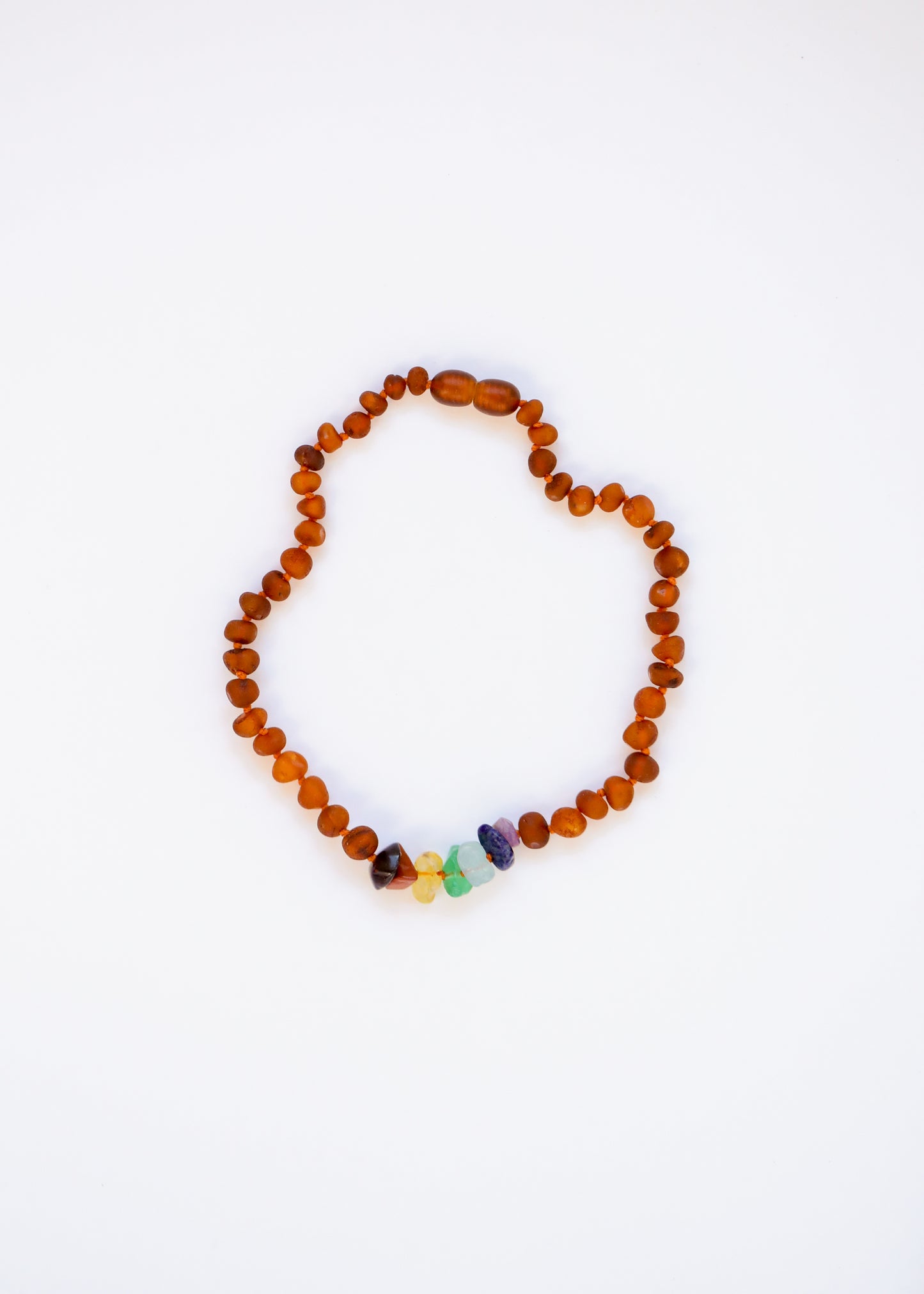 Raw Cognac Baltic Amber + Raw CHAKRA Crystals || Anklet or Bracelet