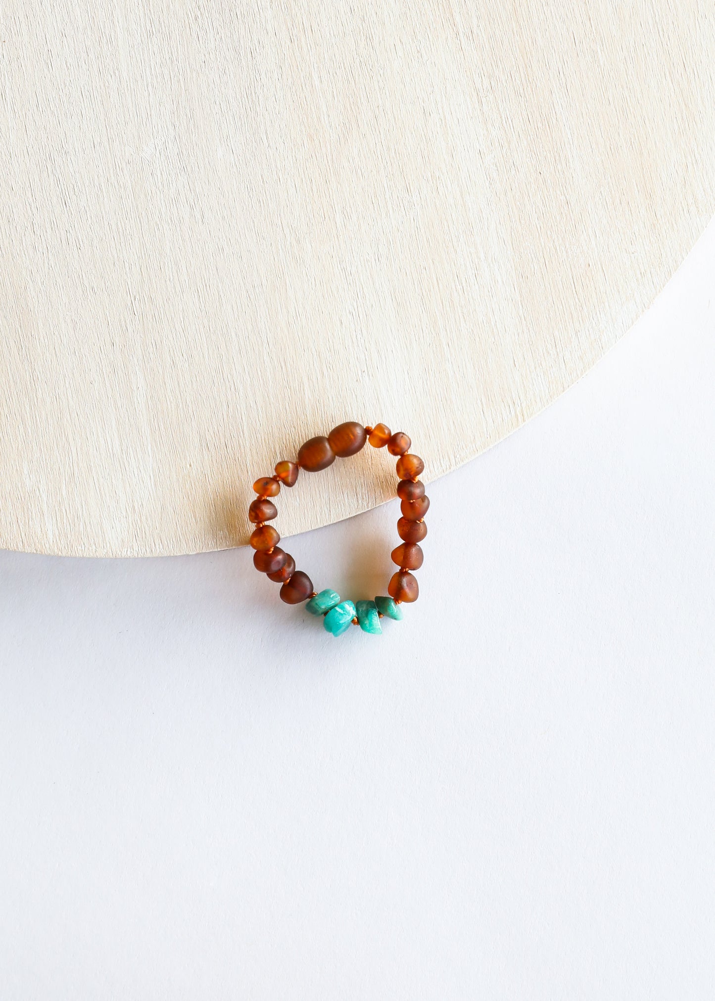 Raw Cognac Baltic Amber + Raw Green Amazonite || Anklet or Bracelet