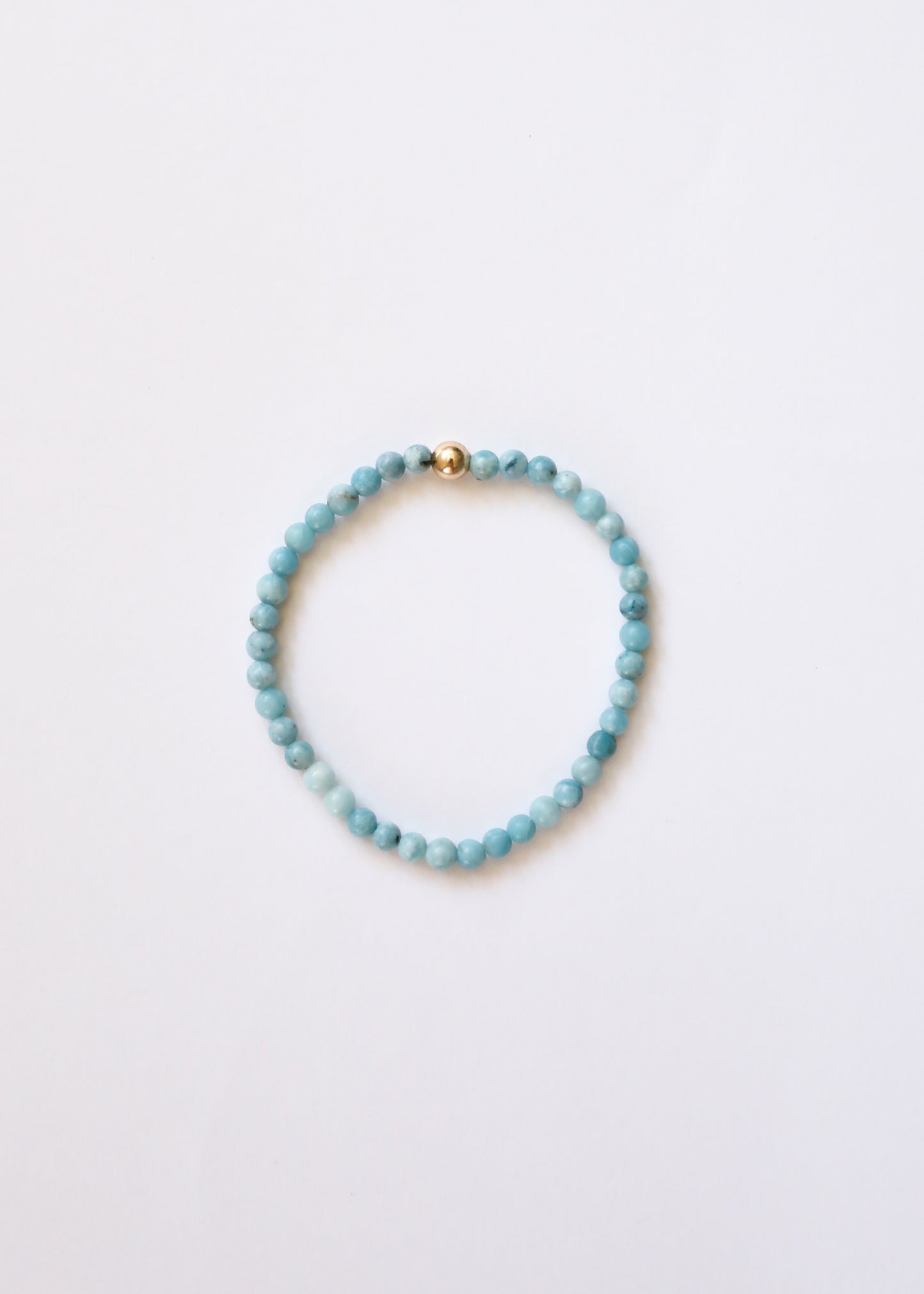 Dainty Larimar + Gold || Adult Bracelet