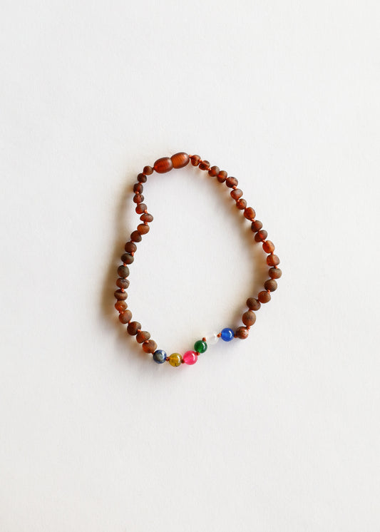 Raw Cognac Baltic Amber + Vintage Style || Necklace