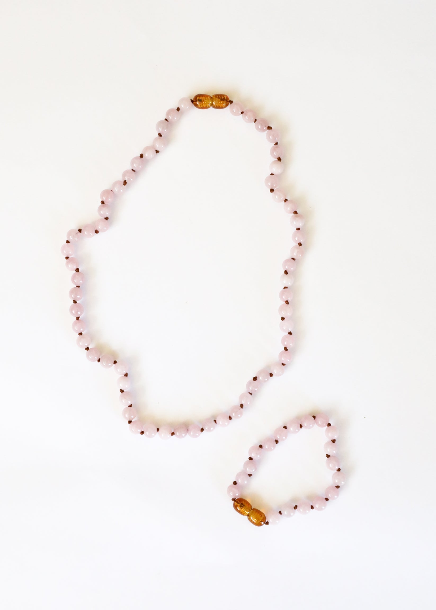 Land of Palms Lemon Jade & Rose Quartz Beaded Necklace main image 1