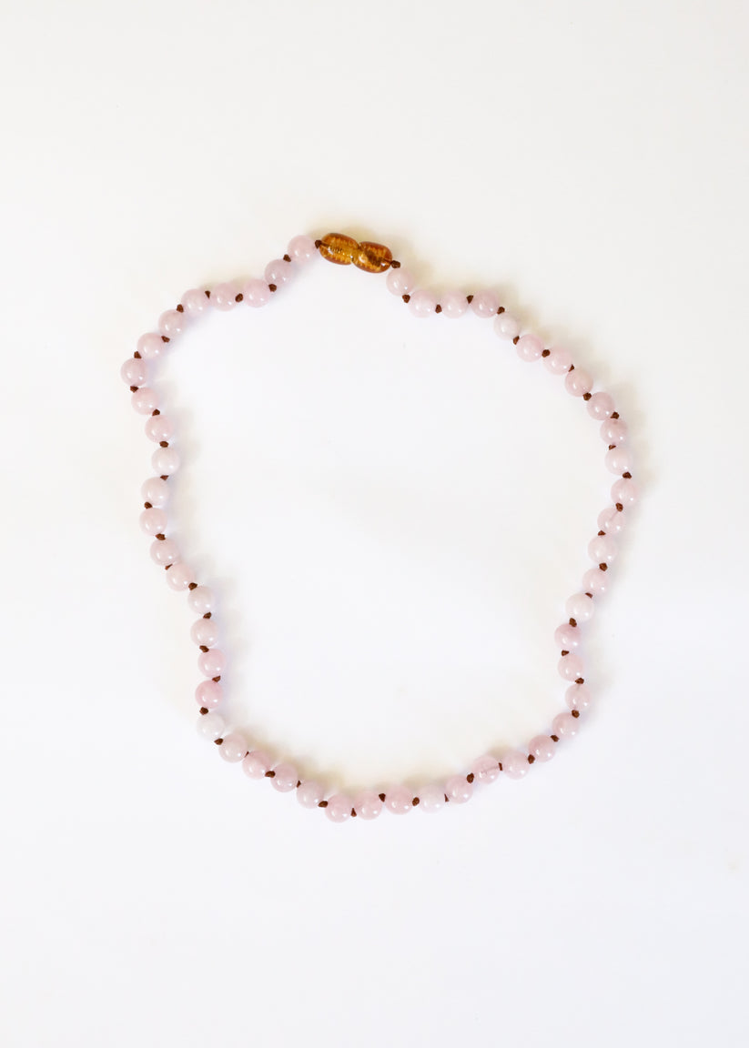 Land of Palms Lemon Jade & Rose Quartz Beaded Necklace