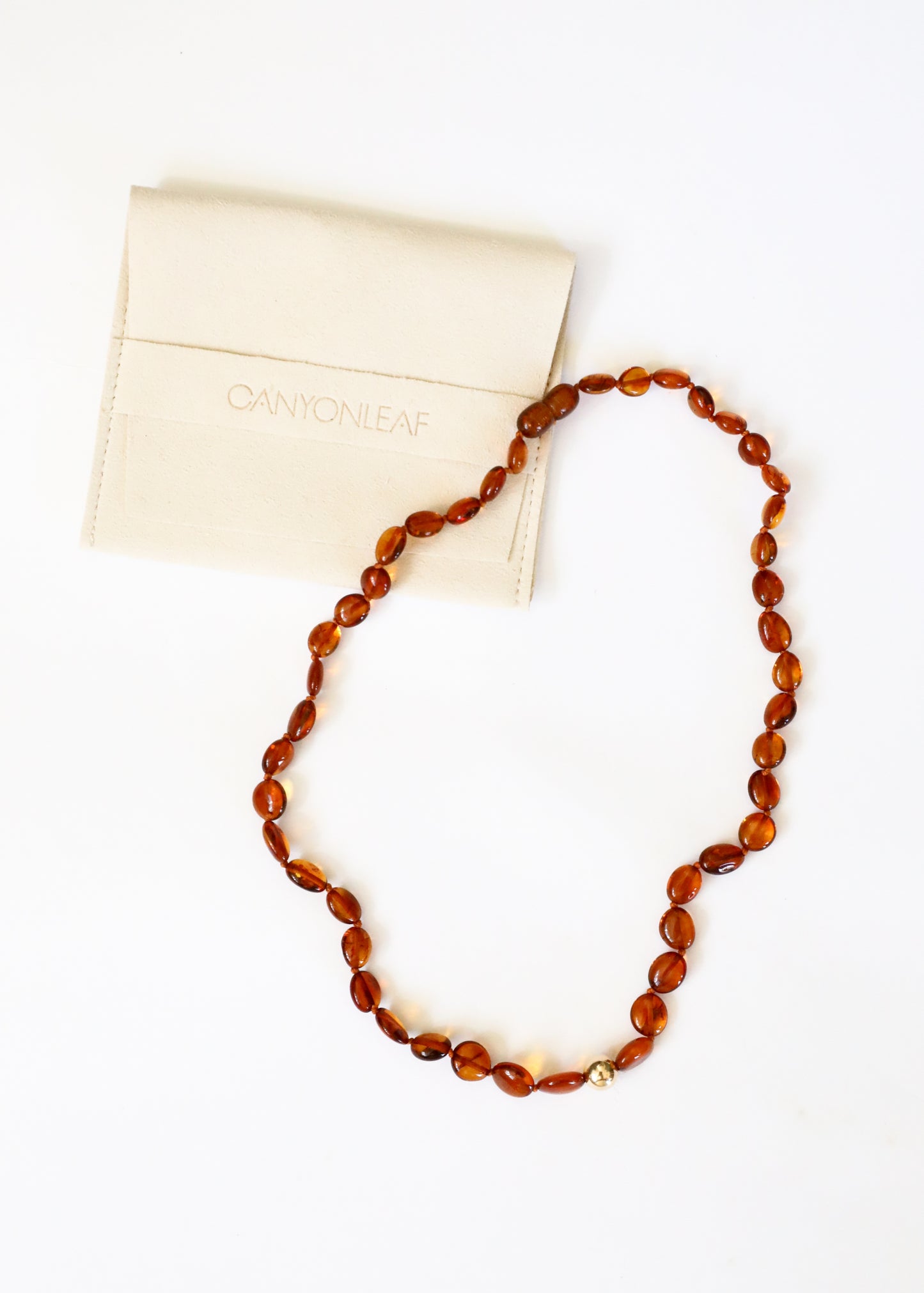 Polished Cognac Baltic Amber + Gold || Necklace