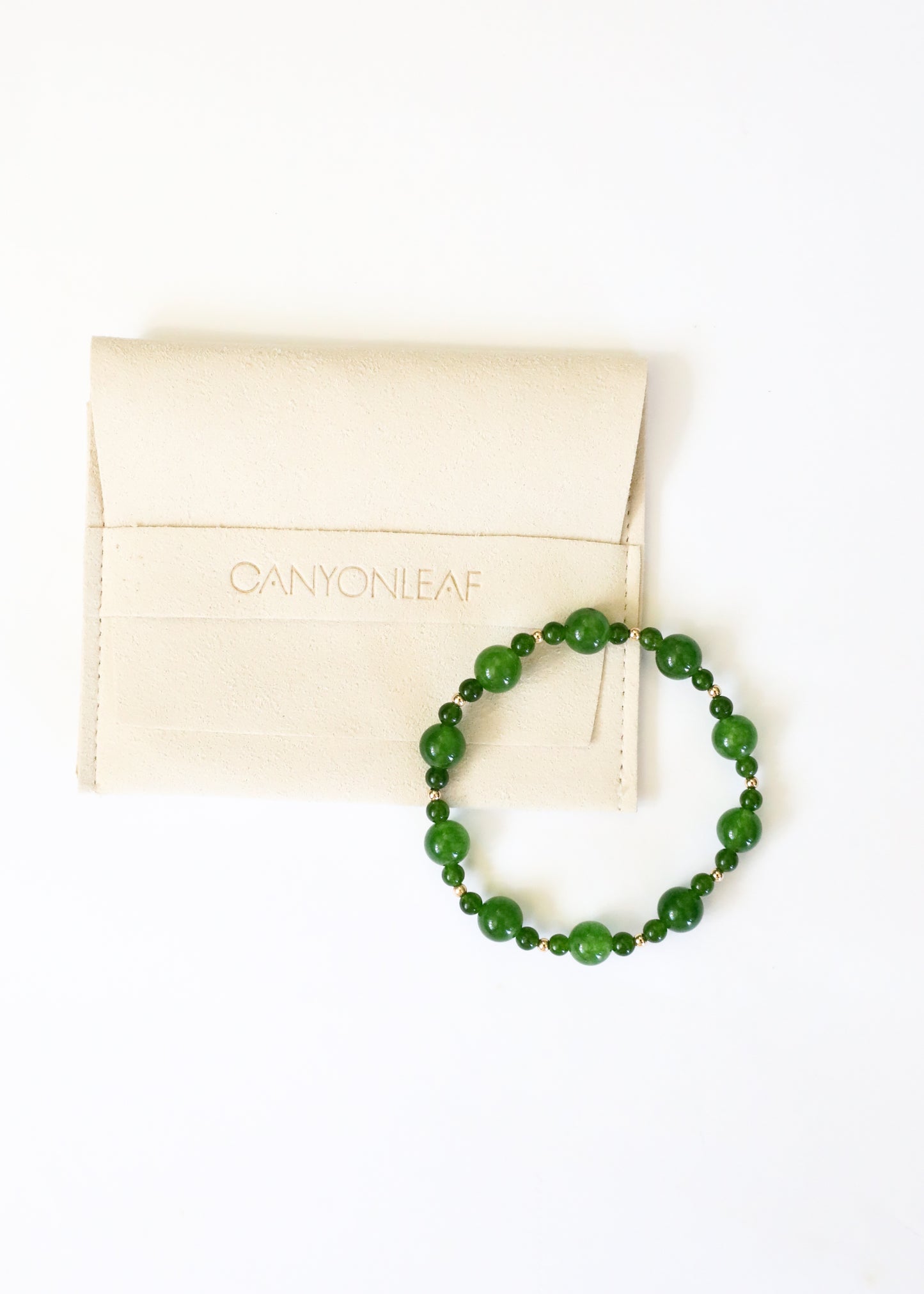 Green Jade + Gold || Adult Bracelet