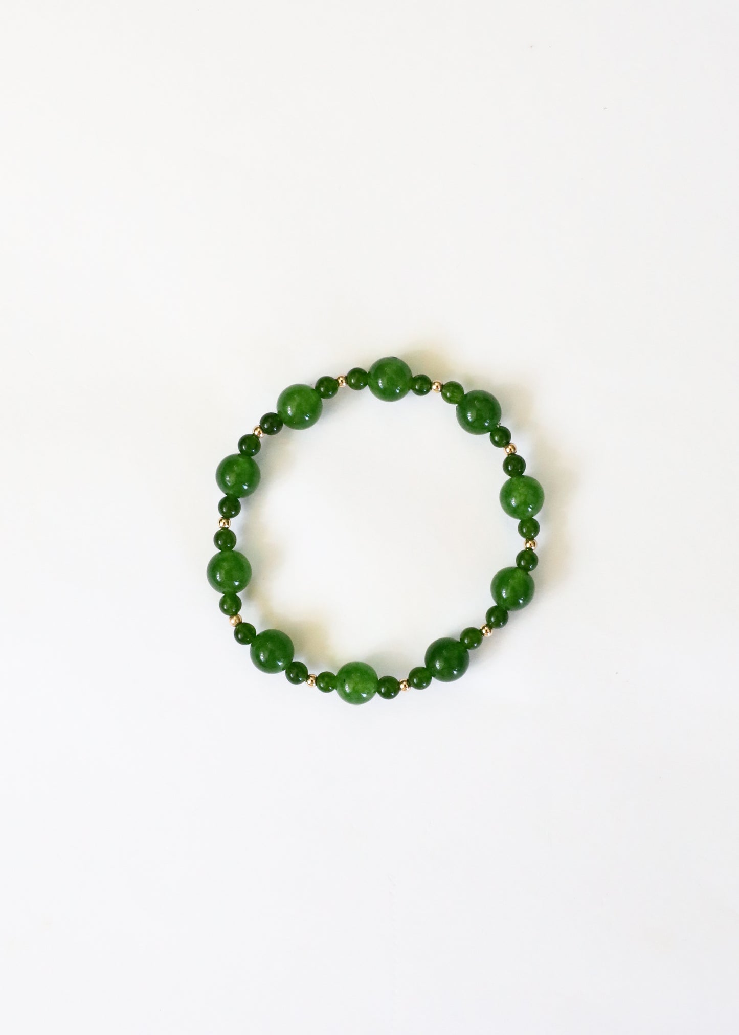 Green Jade + Gold || Adult Bracelet