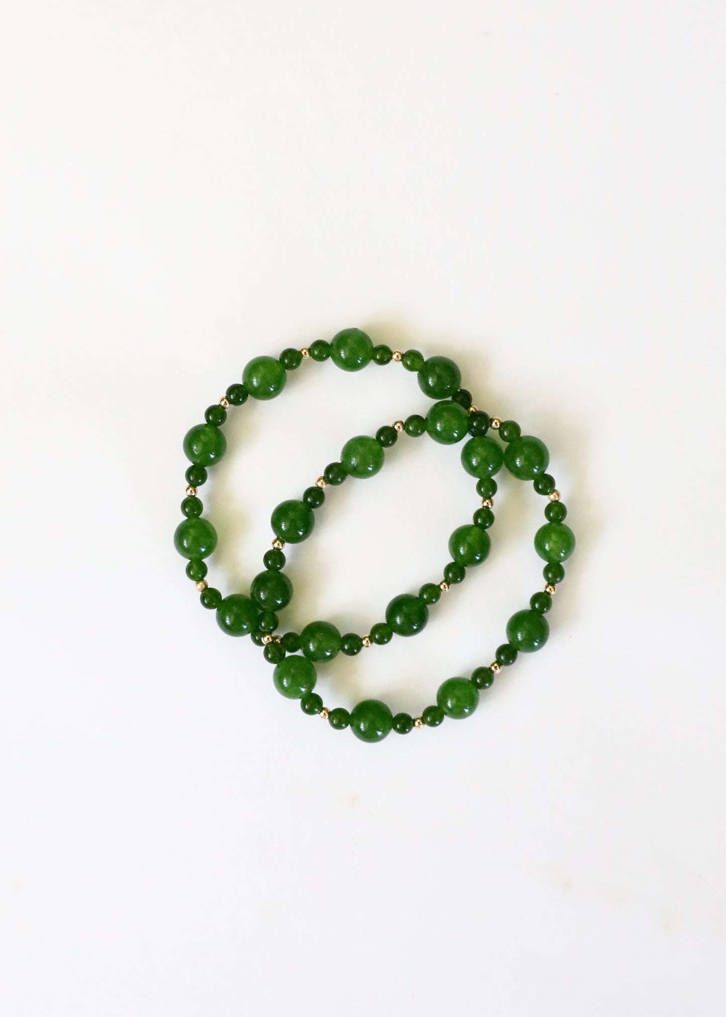 Green Jade + Gold || Adult Bracelet