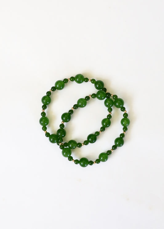 Jade Verde + Oro || Pulsera para adultos