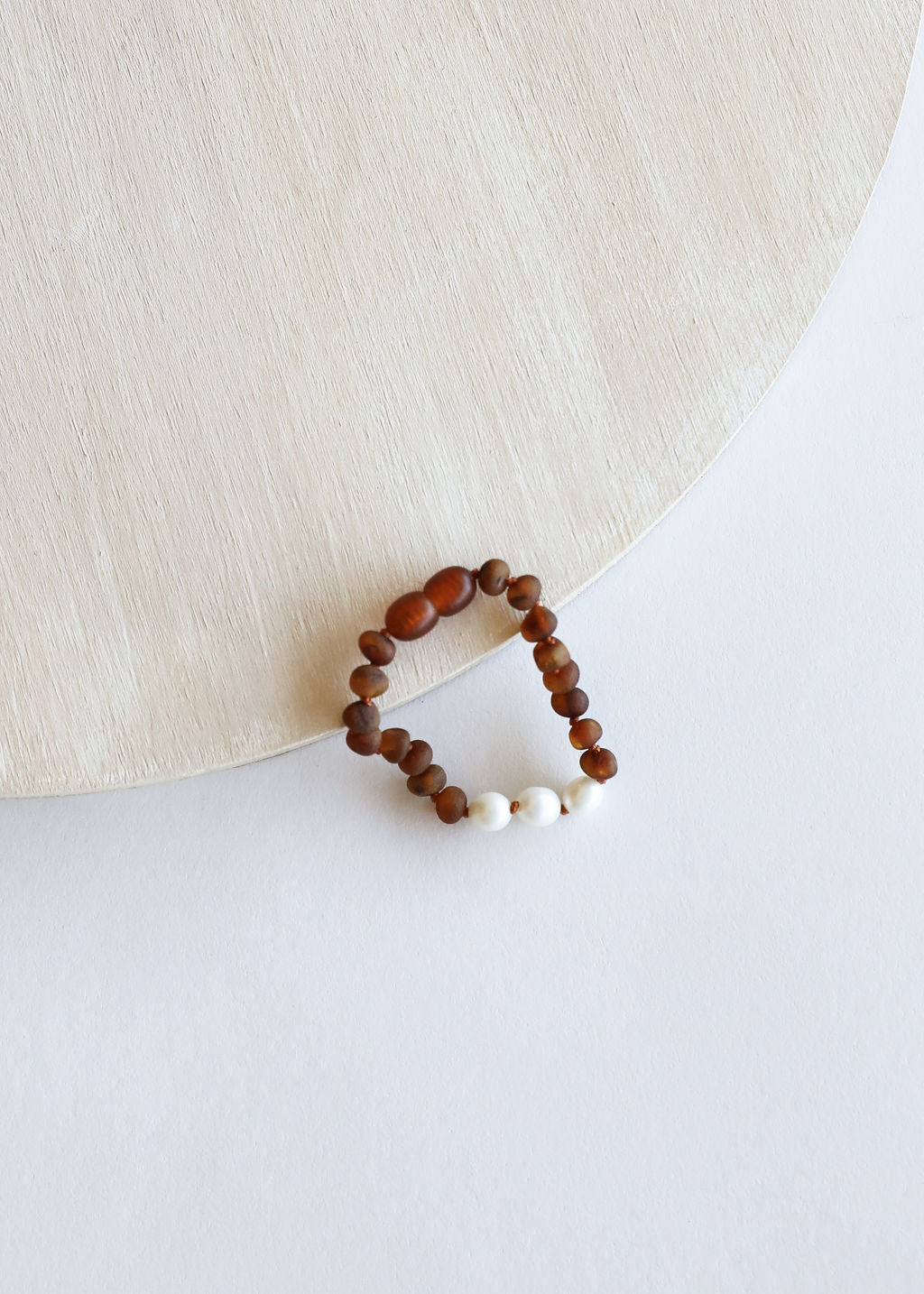 Raw Cognac Baltic Amber + Pearls || Anklet or Bracelet