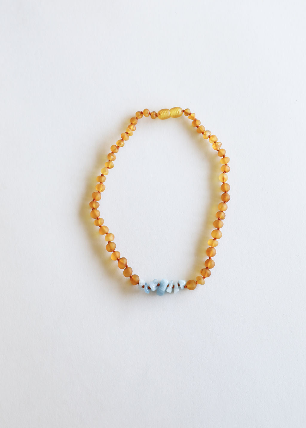 Raw Honey Baltic Amber + Aquamarine || Necklace
