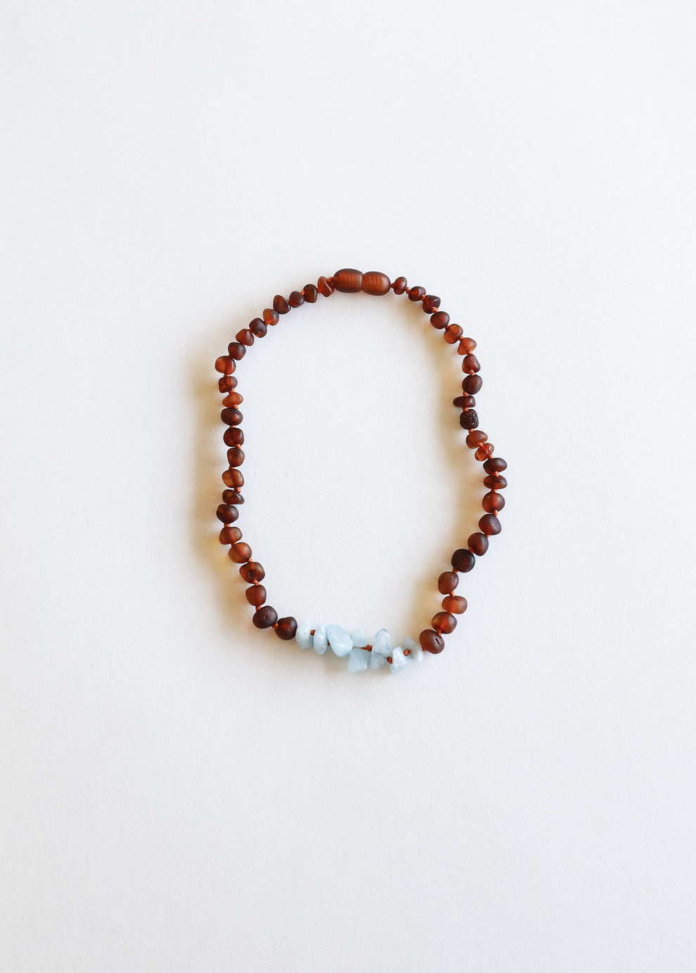Raw Cognac Baltic Amber & Lapis Lazuli Halo Necklace