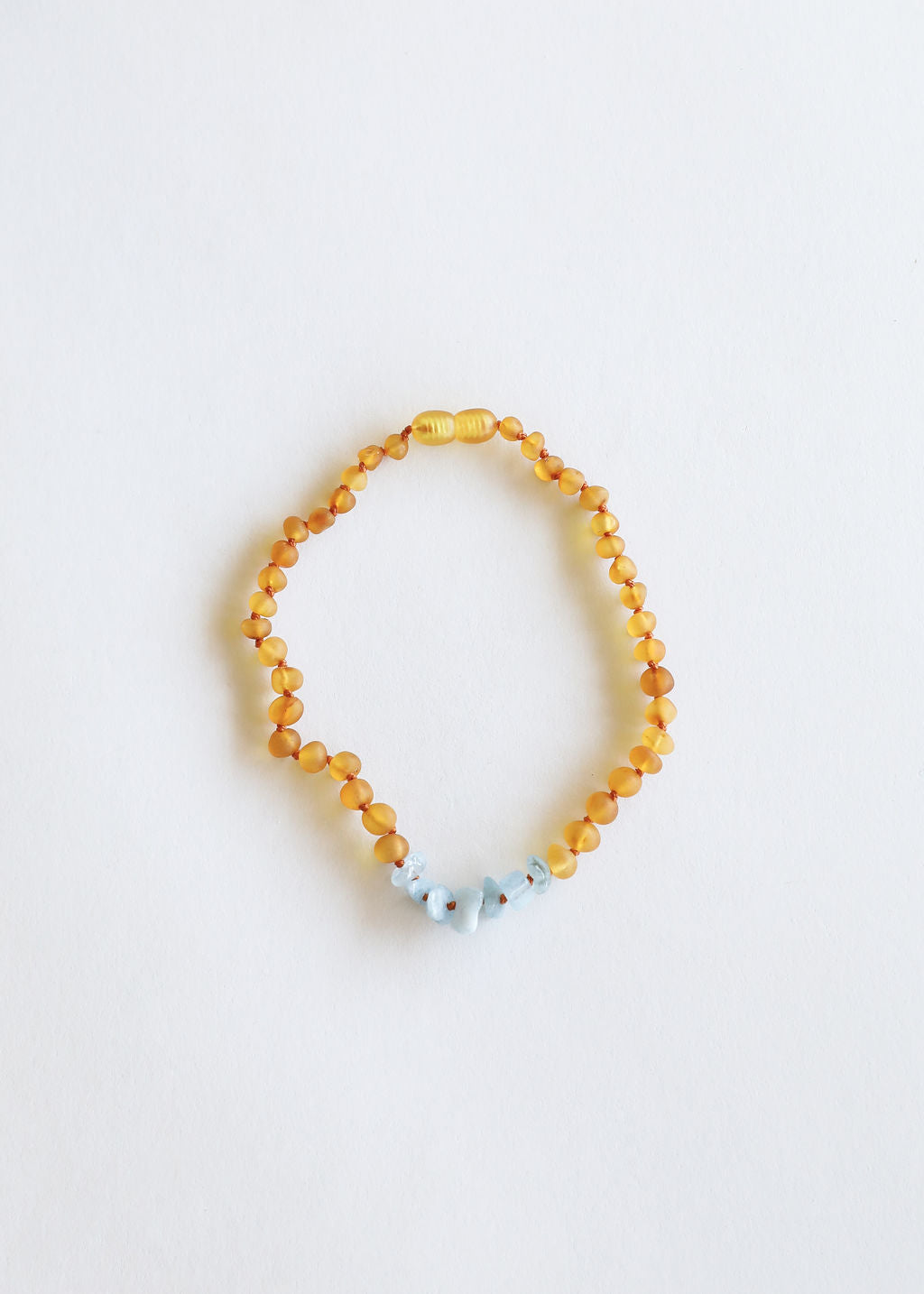 Raw Honey Baltic Amber + Aquamarine || Necklace