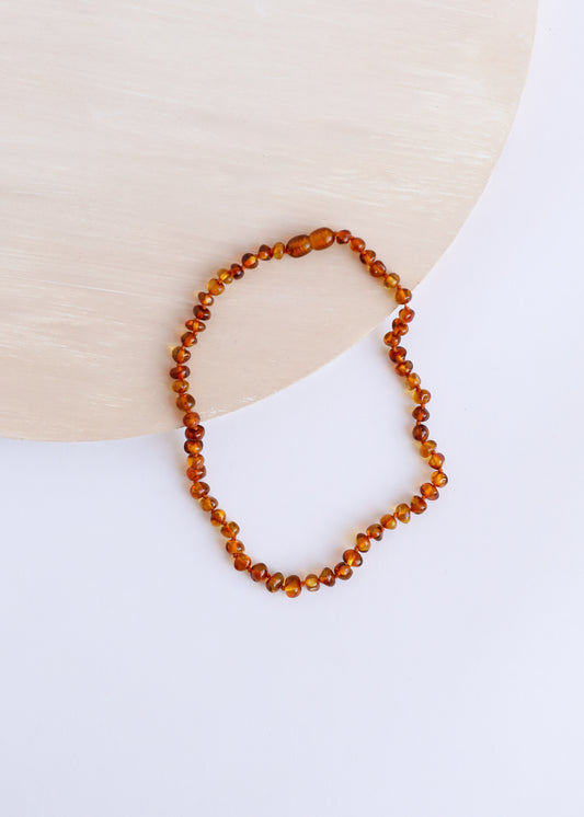 Polished Cognac Baltic Amber || Necklace