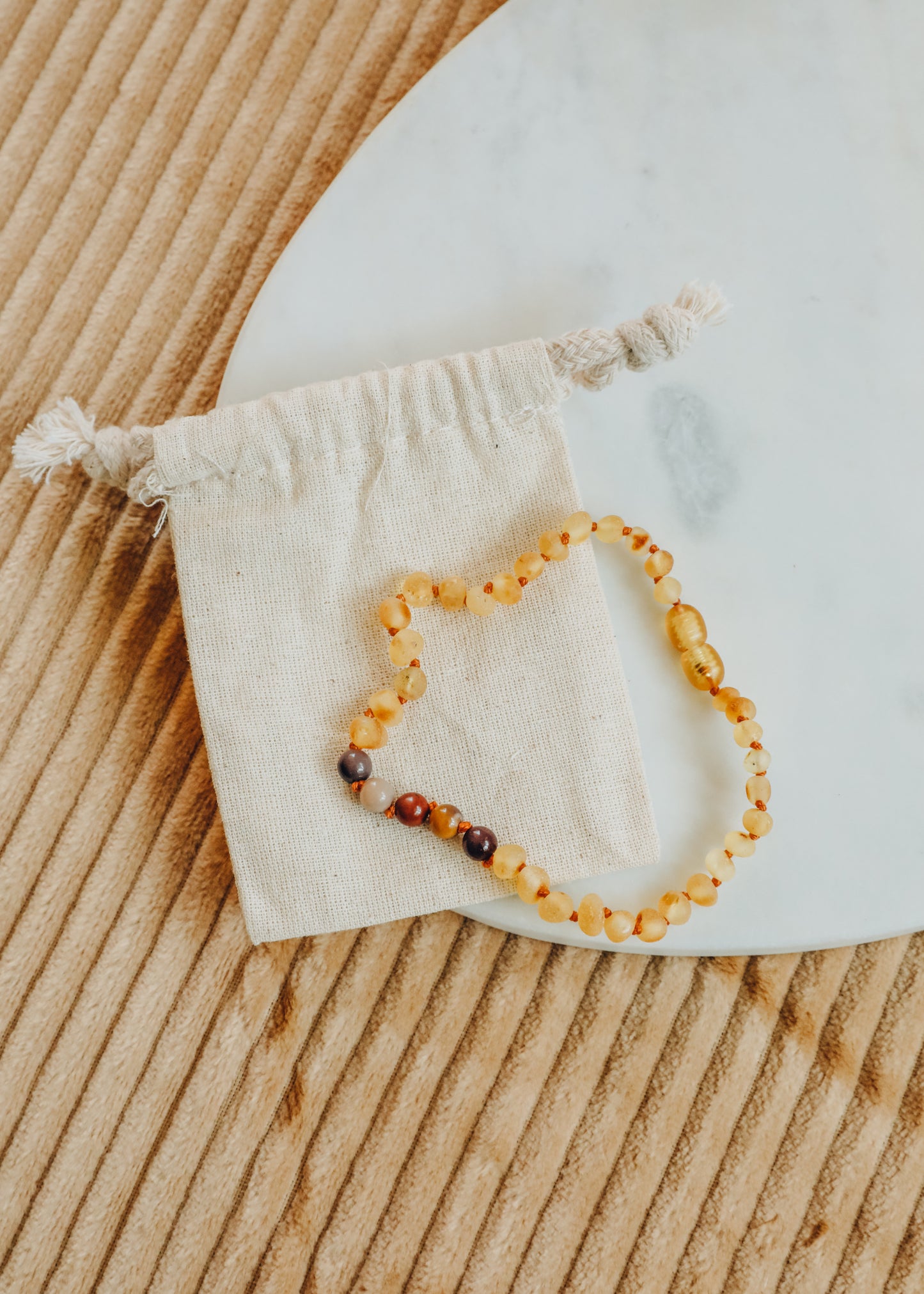 Raw Honey Baltic Amber + Mookaite Jasper || Anklet or Bracelet