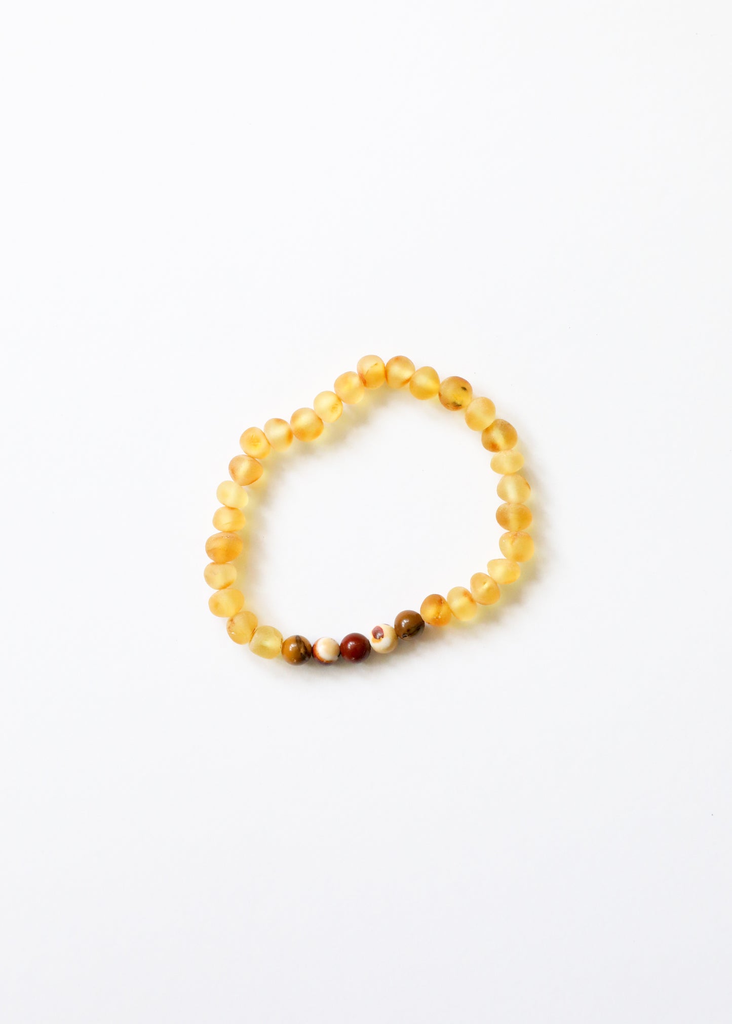 Raw Honey Baltic Amber + Mookaite Jasper || Adult Bracelet