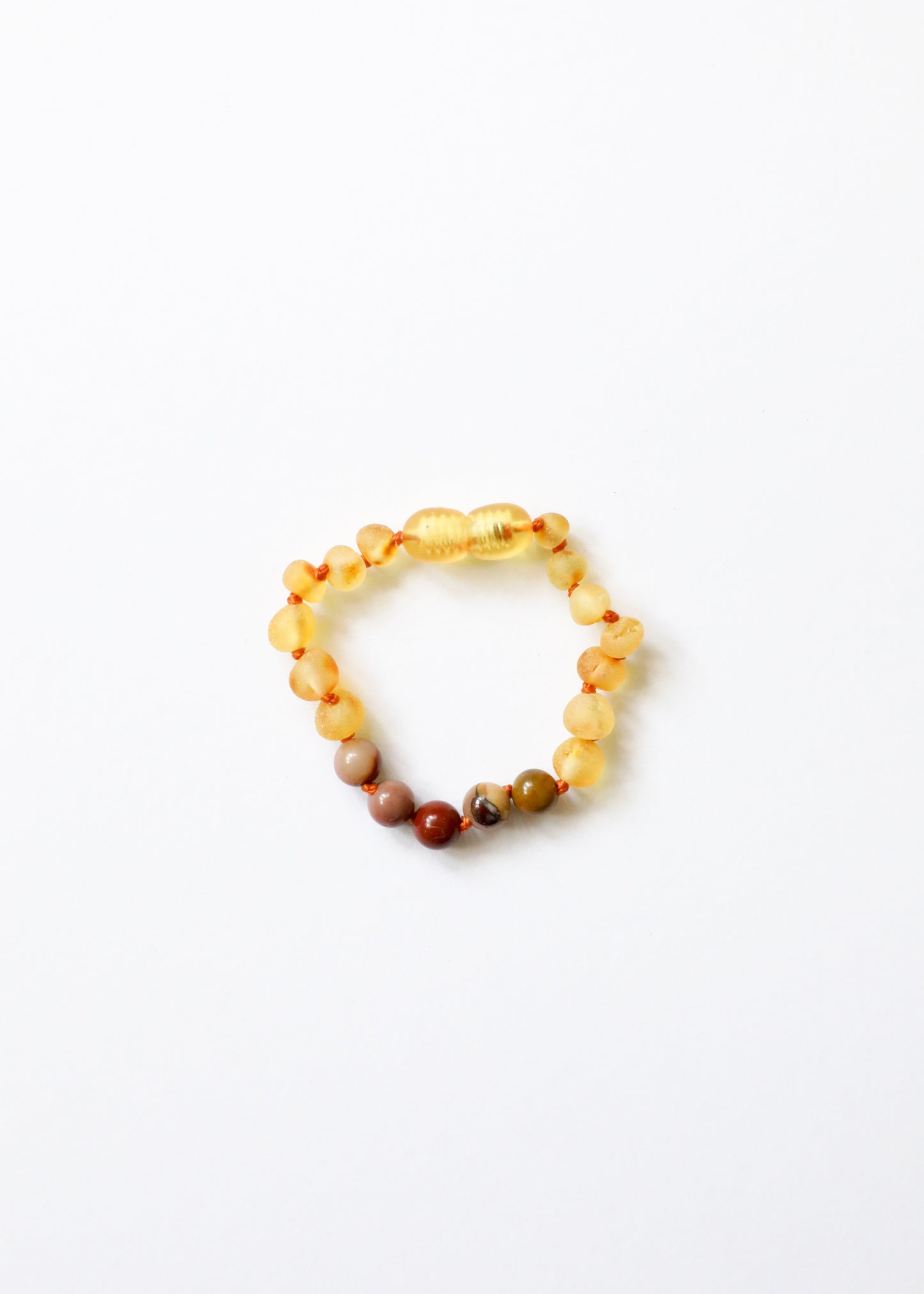 Raw Honey Baltic Amber + Mookaite Jasper || Anklet or Bracelet