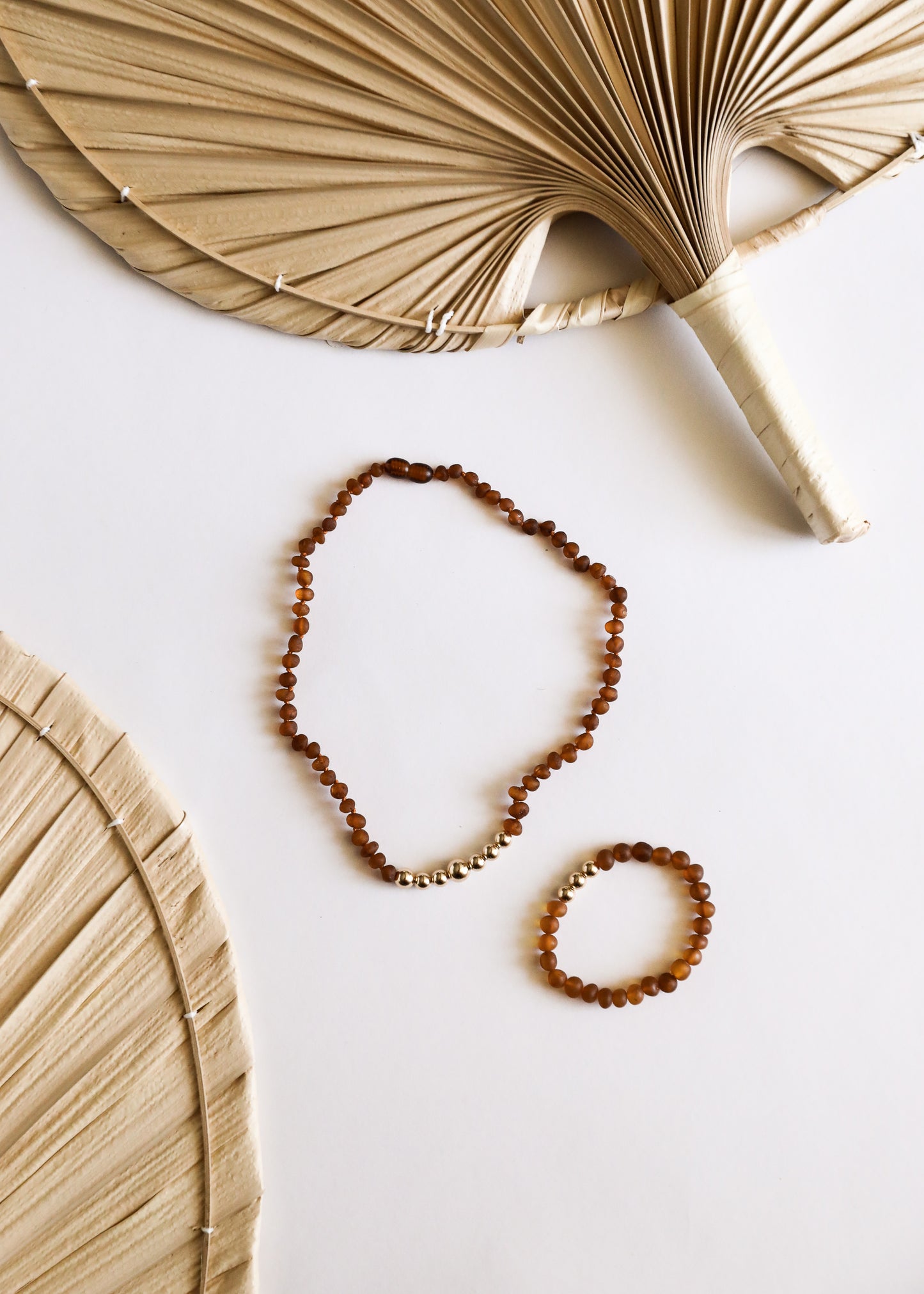 Raw Cognac Baltic Amber + Gold || Adult Necklace